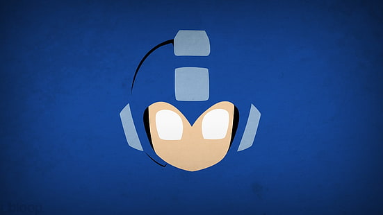 Logo Megaman, minimalismo, Mega Man, blo0p, Sfondo HD HD wallpaper