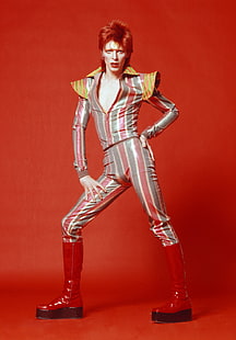 mulher em estatueta de vestido branco, David Bowie, músico, HD papel de parede HD wallpaper