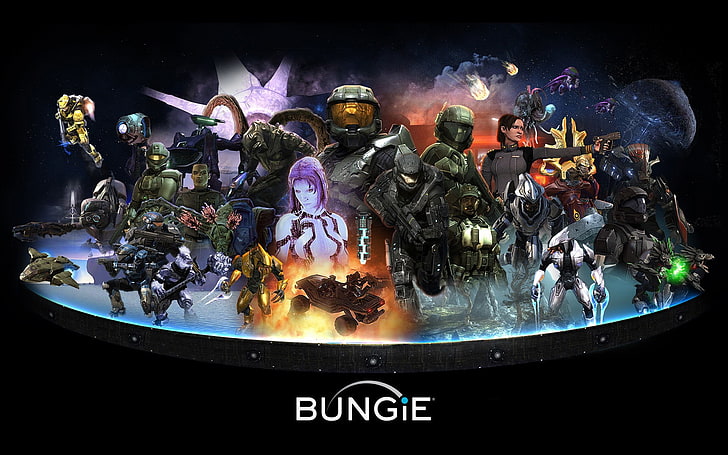 Couverture de jeu Bungie PC, Halo, Master Chief, Halo 2, Cortana, Bungie, oeuvre d’art, jeux vidéo, Fond d'écran HD