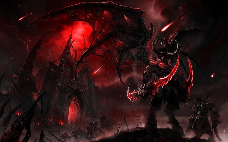 Ilustrasi Terror Blade, World of Warcraft, World of Warcraft: The Burning Crusade, Illidan Stormrage, video game, Wallpaper HD