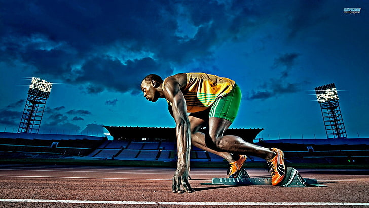 Schermata di Usain Bolt, Usain Bolt, uomini, piste, sport, Sfondo HD
