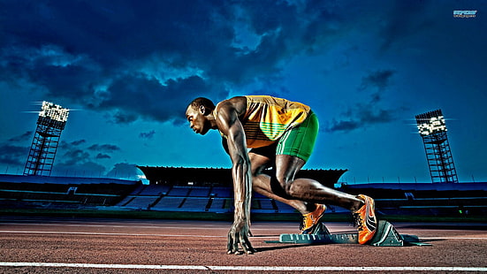 Capture d'écran Usain Bolt, Usain Bolt, hommes, pistes, sport, Fond d'écran HD HD wallpaper