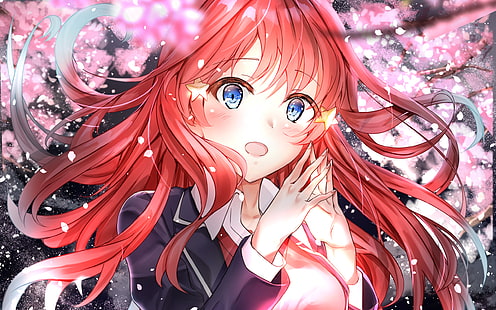 Anime, The Quintessential Quintuplets, Blaue Augen, Erröten, Gesicht, Mädchen, Itsuki Nakano, Rotes Haar, HD-Hintergrundbild HD wallpaper