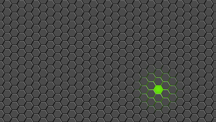 шестиугольник, зеленый, плиточный, минимализм, HD обои