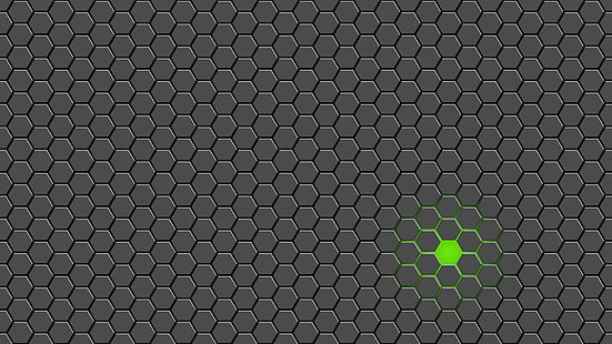 шестоъгълник, зелен, плочки, минимализъм, HD тапет HD wallpaper