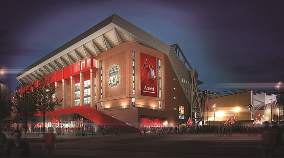 tapeta, sport, stadion, piłka nożna, Liverpool FC, Anfield Road, Tapety HD HD wallpaper