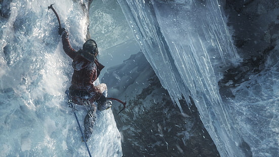Eissäule, Tomb Raider, Lara Croft, Xbox, Aufstieg des Tomb Raiders, HD-Hintergrundbild HD wallpaper