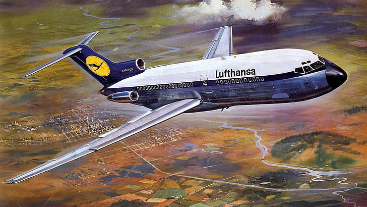Aircrafts, Boeing 727, Aircraft, Airplane, Lufthansa, HD wallpaper