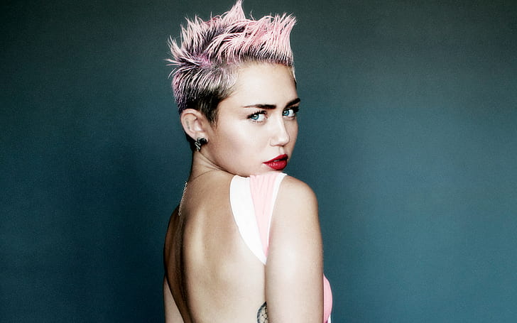 Miley Cyrus untuk V Magazine, pewarna rambut merah muda wanita, majalah, miley, cyrus, Wallpaper HD