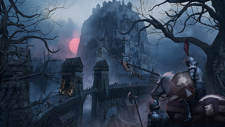Fantasy, Knight, City, Medieval, HD wallpaper