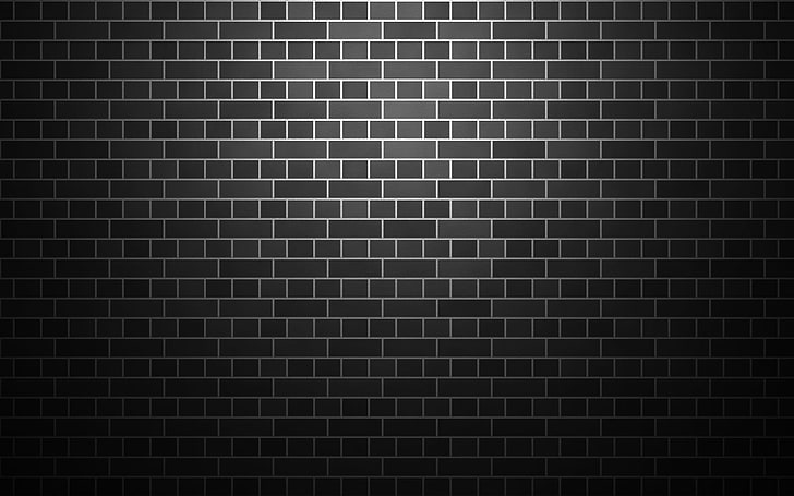 gray and black brick wall, simple background, texture, pattern, HD wallpaper