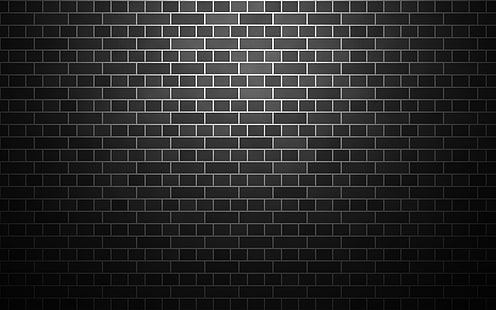 серая и черная кирпичная стена, простой фон, текстура, узор, HD обои HD wallpaper
