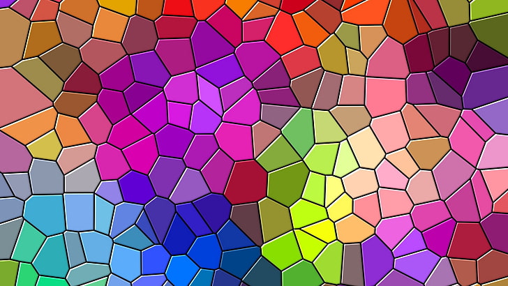 mosaic, pattern, tile, colorful, multiocolor, stained glass, design, art, HD wallpaper