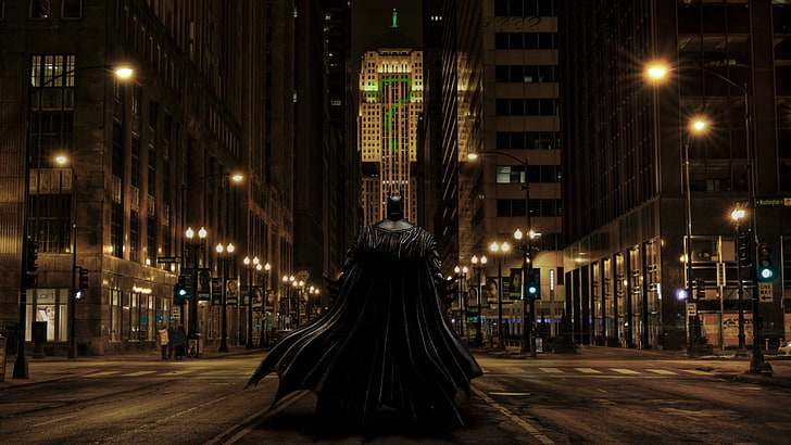 Gotham City, O Cavaleiro das Trevas, Chicago, Batman, O Charada, arte dos fãs, Photoshop, HD papel de parede