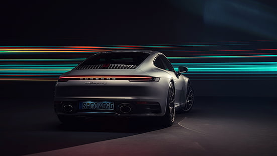 911, Porsche, rear view, Carrera 4S, 2019, HD wallpaper HD wallpaper