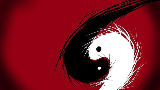 Yin Yang illustration, Yin and Yang, HD wallpaper HD wallpaper