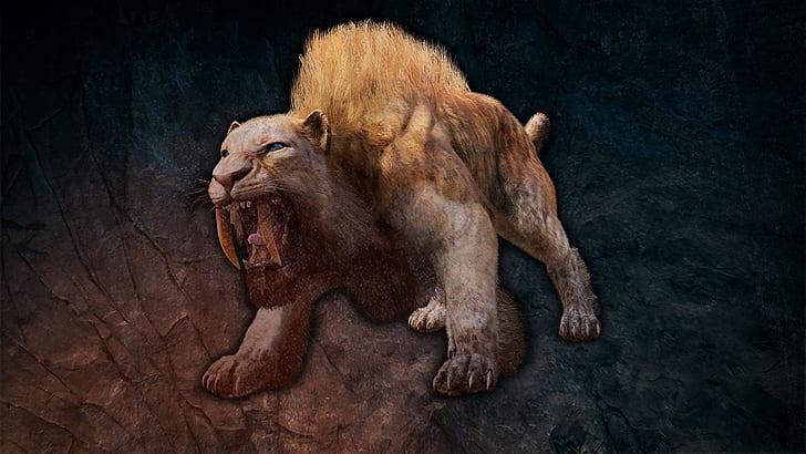 beast, saber-toothed tiger, smilodon, Far Cry Primal, HD wallpaper