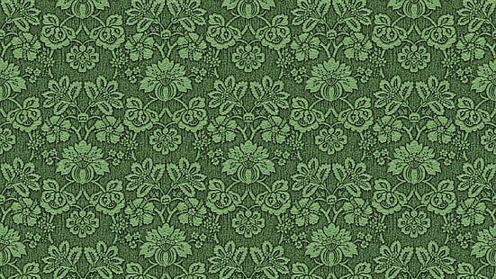 Texture, pattern, green, fabric, flower, paper, HD wallpaper HD wallpaper
