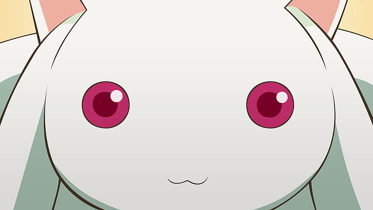anime, eyes, kyubey, madoka, magica, mahou, red, shoujo, HD wallpaper