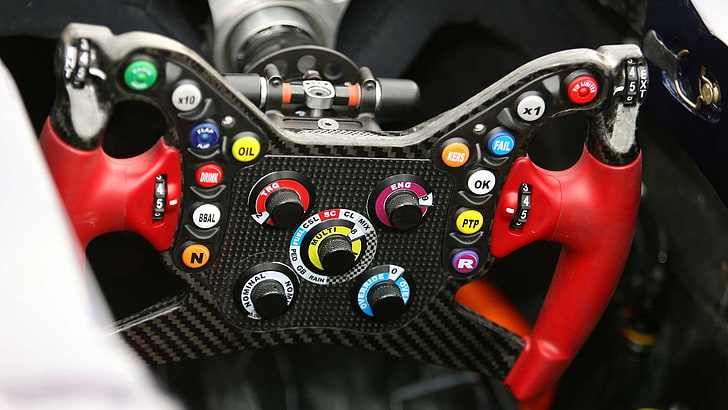 red and black control panel, Formula 1, HD wallpaper