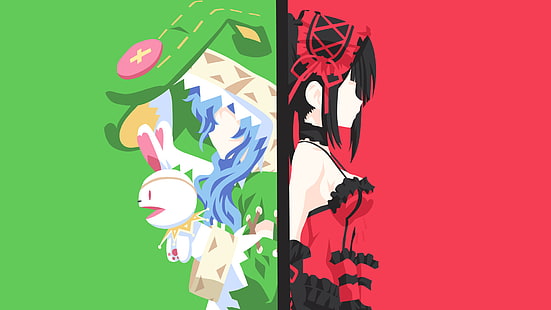 Anime, Date A Live, Kurumi Tokisaki, Minimalist, Yoshino (Date A Live), Sfondo HD HD wallpaper
