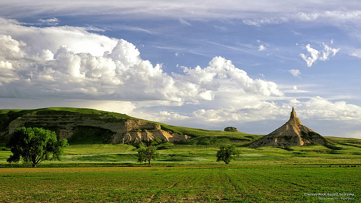 Chimney Rock, Bayard, Nebraska, North America, HD wallpaper