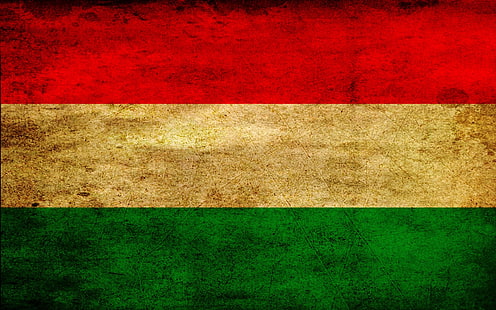 червено, жълто и зелено раирано знаме, флаг, ивици, Унгария, символи, HD тапет HD wallpaper