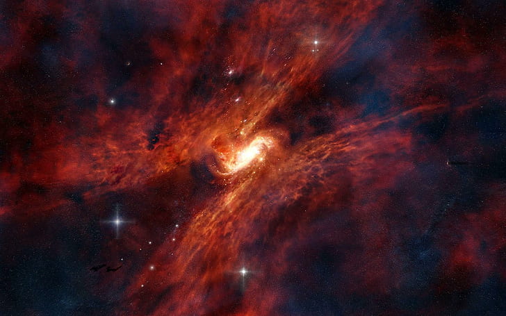 Space Galaxy Stars HD, илюстрация на галактика, фантазия, космос, звезди, галактика, HD тапет