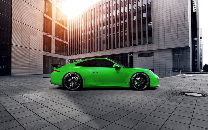 автомобиль, Porsche, Porsche 911 Carrera 4S, Porsche 911, зеленые автомобили, HD обои