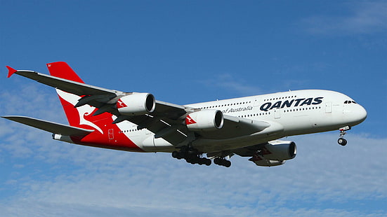 самолет, самолет, самолет, авиация, полет, колесници, самолет, qantas, небе, пътуване, HD тапет HD wallpaper