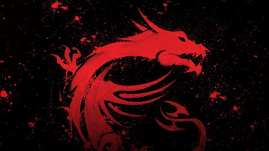 papel de parede dragão vermelho, dragão, MSI, micro star internacional, HD papel de parede HD wallpaper