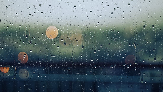 water, raindrop, rain, sky, drop, rainy day, window, precipitation, glass, raindrops, HD wallpaper HD wallpaper