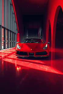 Pogea Racing FPlus Corsa, Ferrari 488 GTB, 2018, Vermelho, HD papel de parede HD wallpaper