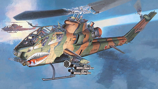 Военни хеликоптери, Bell AH-1 Cobra, самолети, атакуващи хеликоптери, хеликоптери, HD тапет HD wallpaper