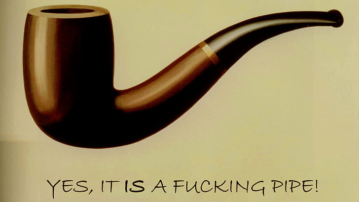 ren magritte pipes parody, HD wallpaper
