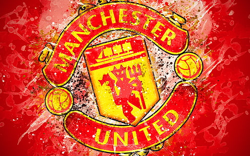 サッカー、マンチェスターユナイテッドFC、ロゴ、 HDデスクトップの壁紙 HD wallpaper