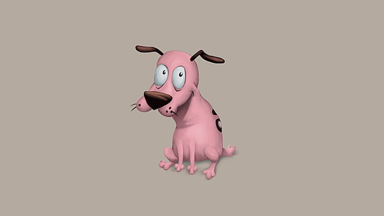Courage the Cowardly Dog illlustration, courage - the cowardly dog, dog, minimalism, HD wallpaper HD wallpaper
