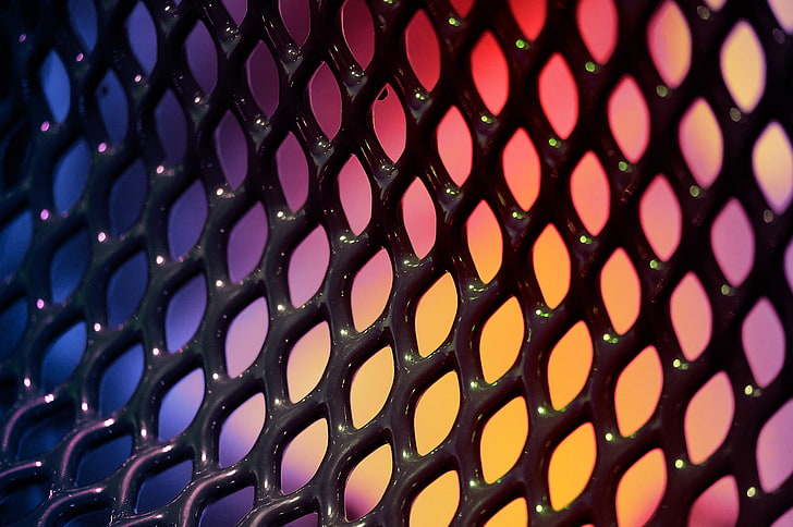 black mesh net, grid, grating, gradient, HD wallpaper