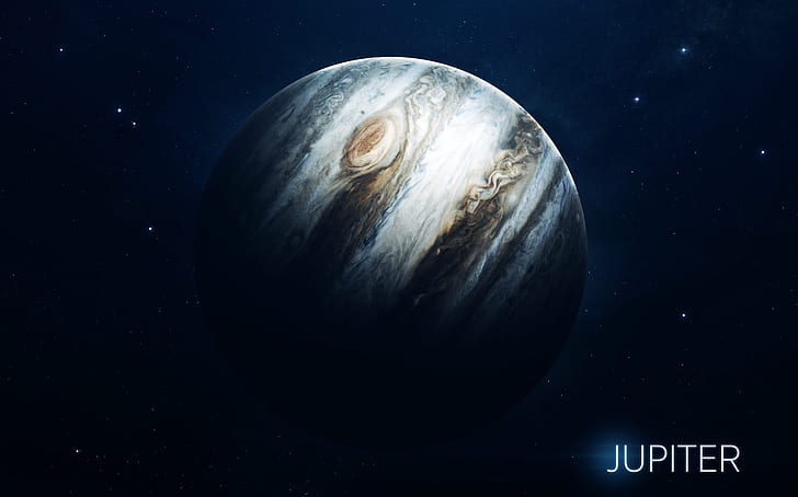 Jupiter, planet, ruang, seni ruang, seni digital, Vadim Sadovski, Wallpaper HD