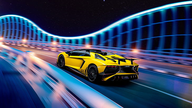 carro, veículo, Lamborghini Aventador, HD papel de parede