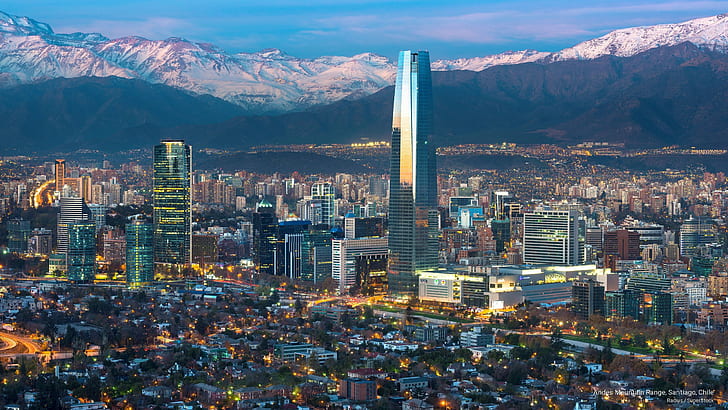 سلسلة جبال الأنديز ، سانتياغو ، تشيلي ، الهندسة المعمارية، خلفية HD