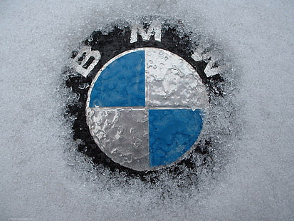 BMW emblem, snow, icon, BMW, HD wallpaper HD wallpaper