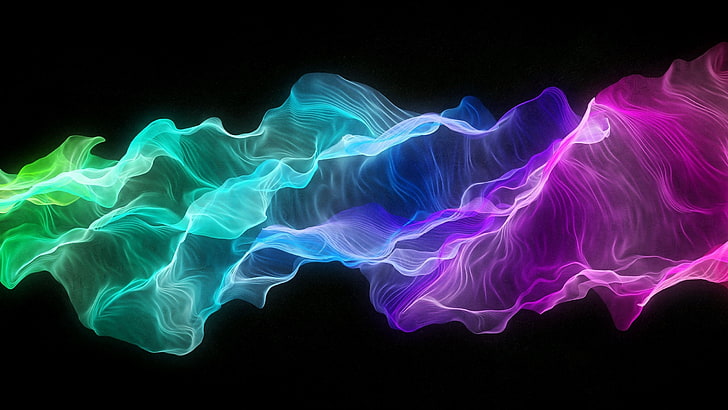 multicolored smoke, abstract, colorful, shapes, HD wallpaper