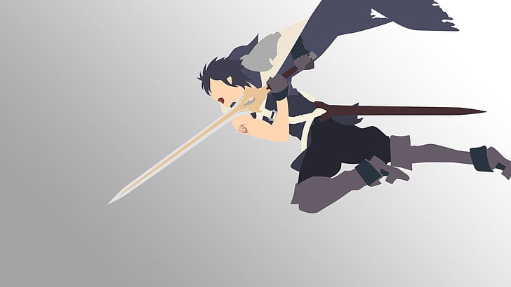 person attacking with sword graphic wallpaper, Chrom, Fire Emblem: Awakening, minimalism, anime vectors, HD wallpaper