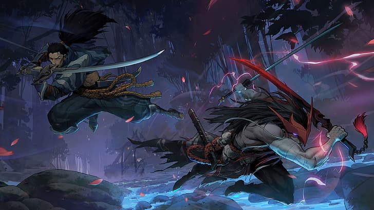 Yasuo, Yasuo (League of Legends), Yone (League of Legends), spirit blossom, League of Legends, Riot Games, brothers, HD wallpaper