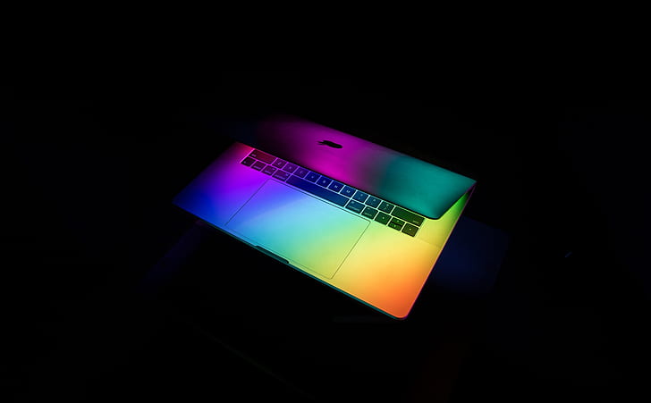 จอภาพ Retina ของ Apple MacBook Pro สีสันสดใส, คอมพิวเตอร์, ฮาร์ดแวร์, มืด, แล็ปท็อป, สีสันสดใส, Apple, สายรุ้ง, แสง, เทคโนโลยี, Macbook, macbookpro, ประสิทธิภาพสูง, คอมพิวเตอร์พกพา, วอลล์เปเปอร์ HD