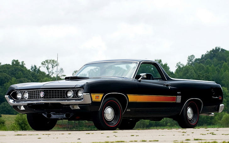 1970 Ford Ranchero, svart klassisk bil, bilar, 1920x1200, ford, ford ranchero, HD tapet