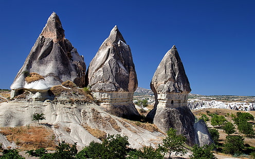 Каппадокия, Турция, горы, скалы, Каппадокия, Турция, горы, скалы, HD обои HD wallpaper
