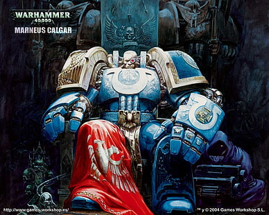 Обои Warhammer Marneus Calgar, Warhammer, Warhammer 40K, Marneus Calgar, космический десантник, видеоигры, HD обои HD wallpaper