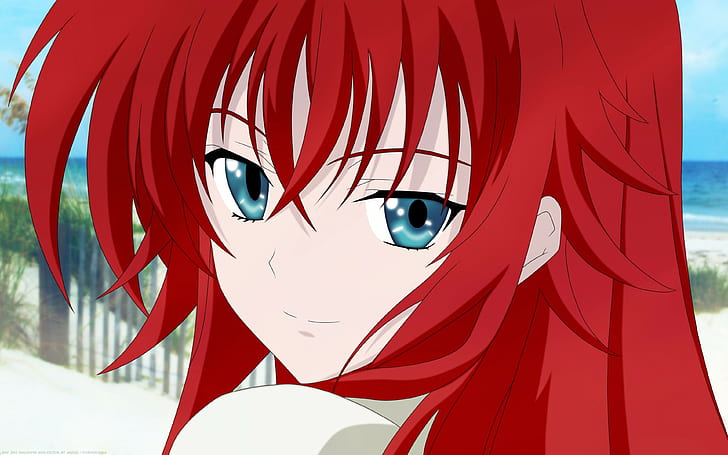 gremory rias, girl backgrounds, hair, eyes, HD wallpaper